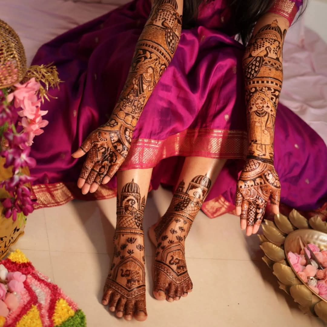 Bridal Mehndi Design by Rishi Mehndi Art